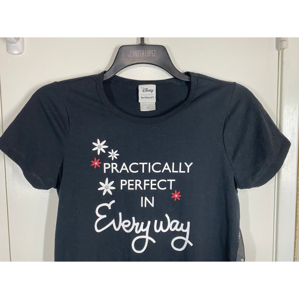 Disney Mary Poppins Black Crew Neck Short Sleeve Graphic T-Shirt Small - Picture 3 of 9